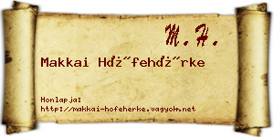 Makkai Hófehérke névjegykártya